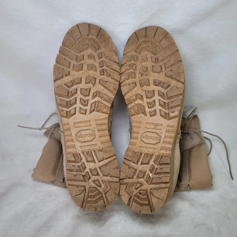 Y2K Tactical Vibram Desert Military Boots Mens Tan Suede Nylon Combat Cordura